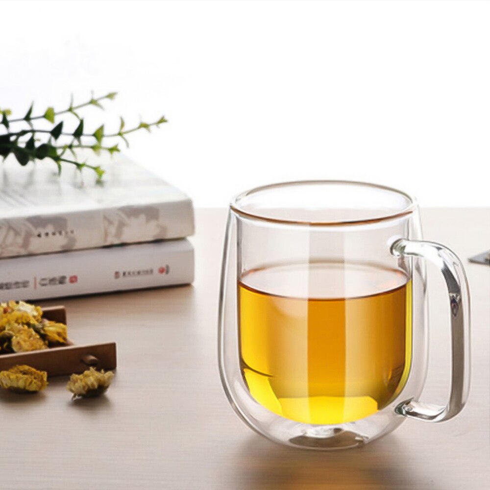 Double Glass Coffee/Tea Cup and Beer Cup Coffee Cup Handmade Healthy Drinking Tea Cup Cup Transparent Water, Coffee, Tea Supplie