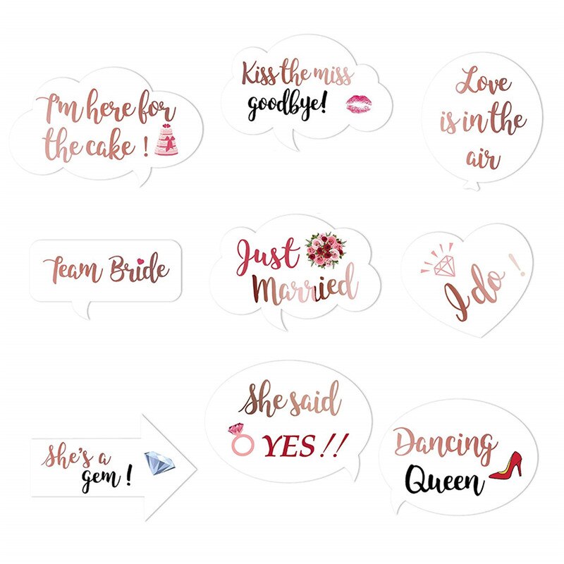 Wedding Bridal Shower Photo Booth Props ,Engagement Decorations, Party Supplies for Bachelorette, Bride Parties and Engaged