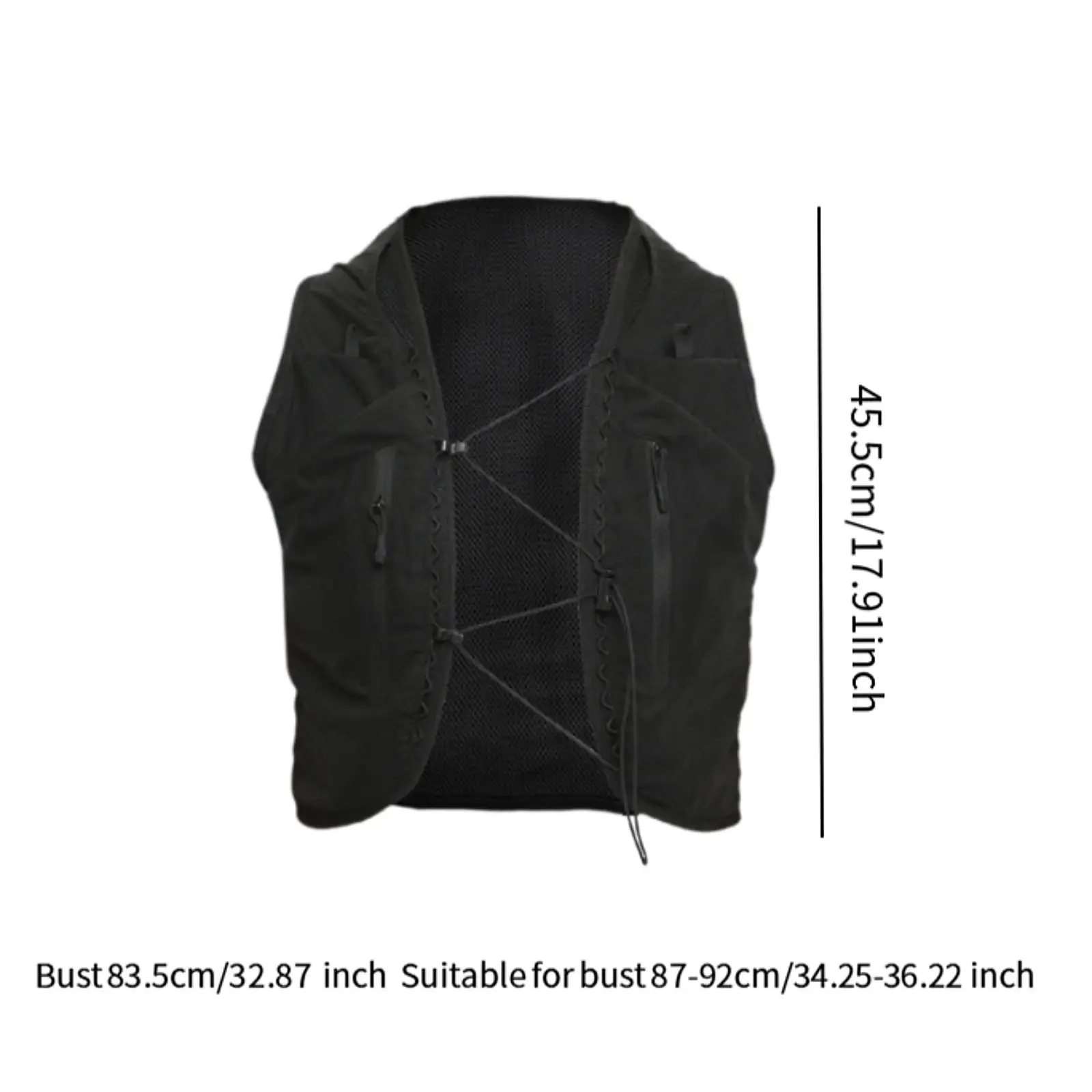 Outdoor Waterzak Sport Hydratatievest Dagrugzak S-XXL Outdoor Waterrugzak voor Dames Heren Hardlopen Fietsen Klimmen Wandelen: zwart