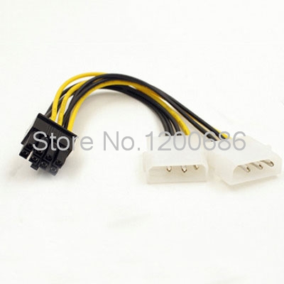 Dual 4 P om 8 P videokaart stroomkabel dubbele 4PIN om 8PIN videokaart voeding kabel