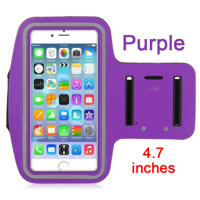 KLL Wasserdichte Brassard Lauf Gym Sport armband Fall Handy Arm Band Tasche Halter für iPhone Smartphone auf Hand: purple 4.7 inch