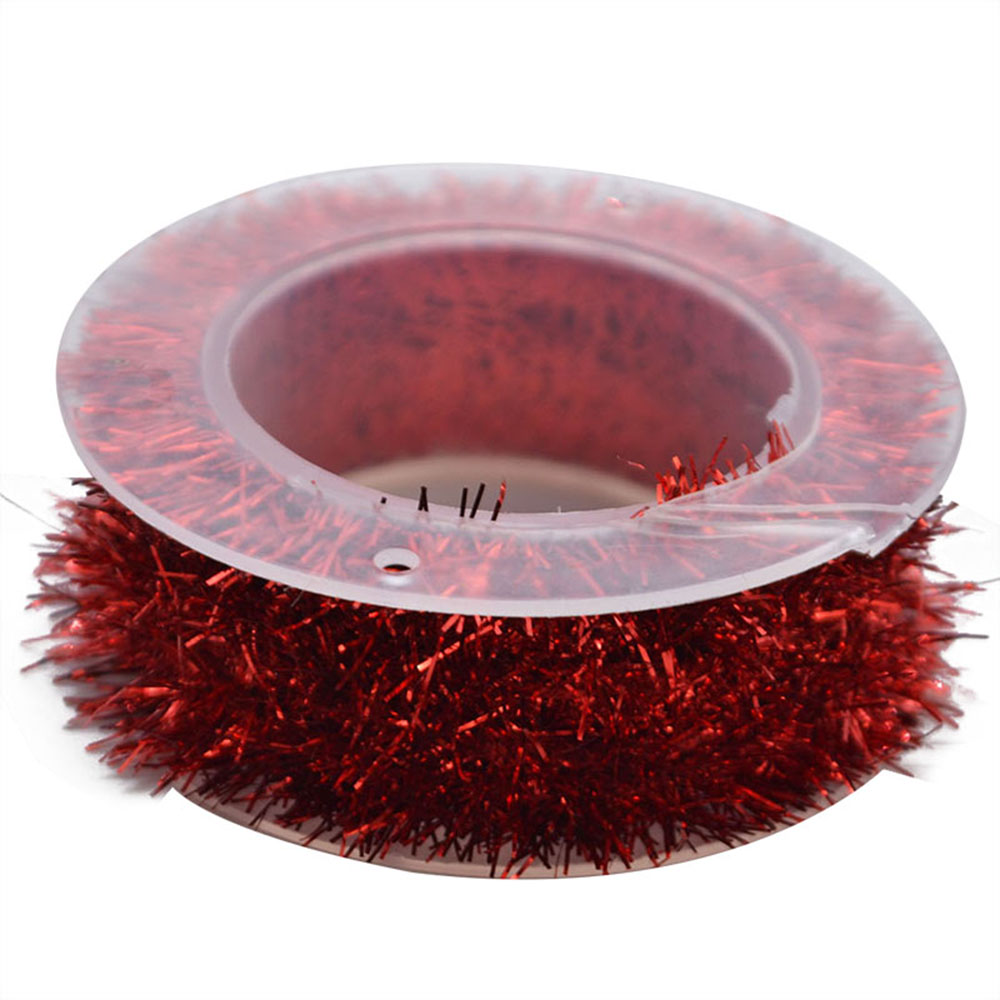 1.5m veelkleurige draad slingers met linten, hangend van rotan, kerstboomversiering, bruiloft, verjaardag, feest, kleurrijk lint: Rood