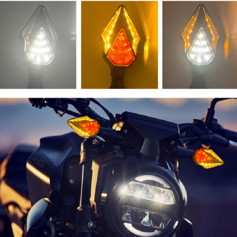 2 uds lámpara de dirección de motocicleta indicador luces de señal de giro freno LED luz de giro trasera intermitentes luz intermitente ámbar