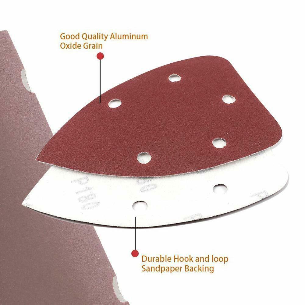 10 Stuks Voor Bosch Psm 100A Aluminium Oxide Muis Schuren Lakens Vlakschuurmachine Detail Palm Pads Schijven Schuurpapier Schuurpapier