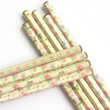 4pcs /Set Floral Hexagon HB Standard Wooden Pencil Writing Drawing Pencil School Supply Stationery