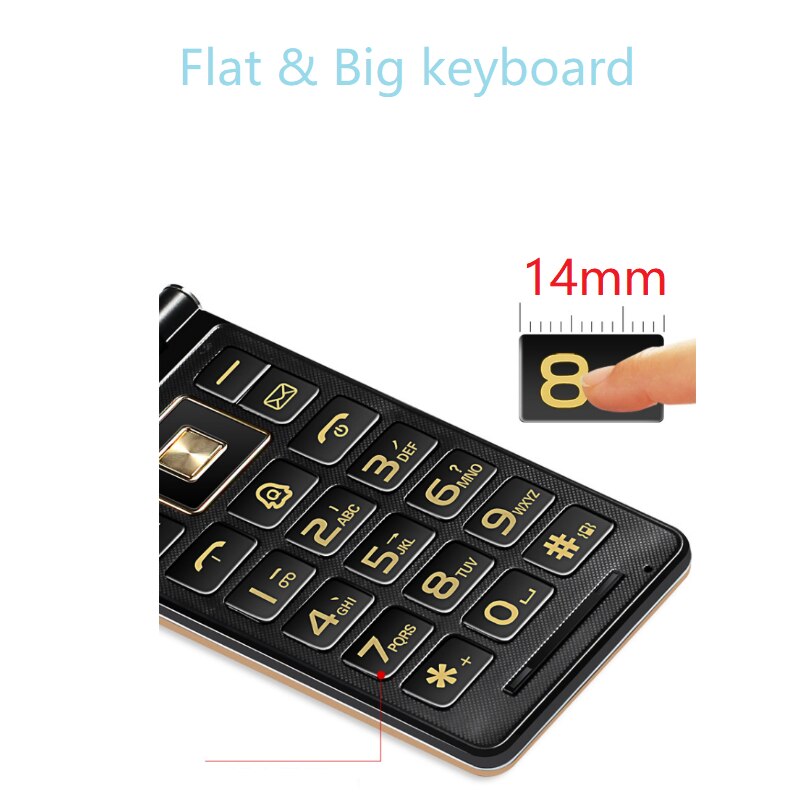 2G GSM Flip Clamshell Mobile Phone Extra Slim Super Light Quick Dial Big Russian Key Black List For Elderly Easy Working