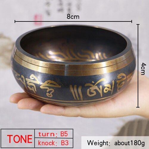 Nepal handgemachte Tibet Buddha Klang schüssel Yoga Meditation Singen Schüssel Durcheinander Glockenspiel Handwerk musik therapie Tibetische Klangschalen: BH33-8CM
