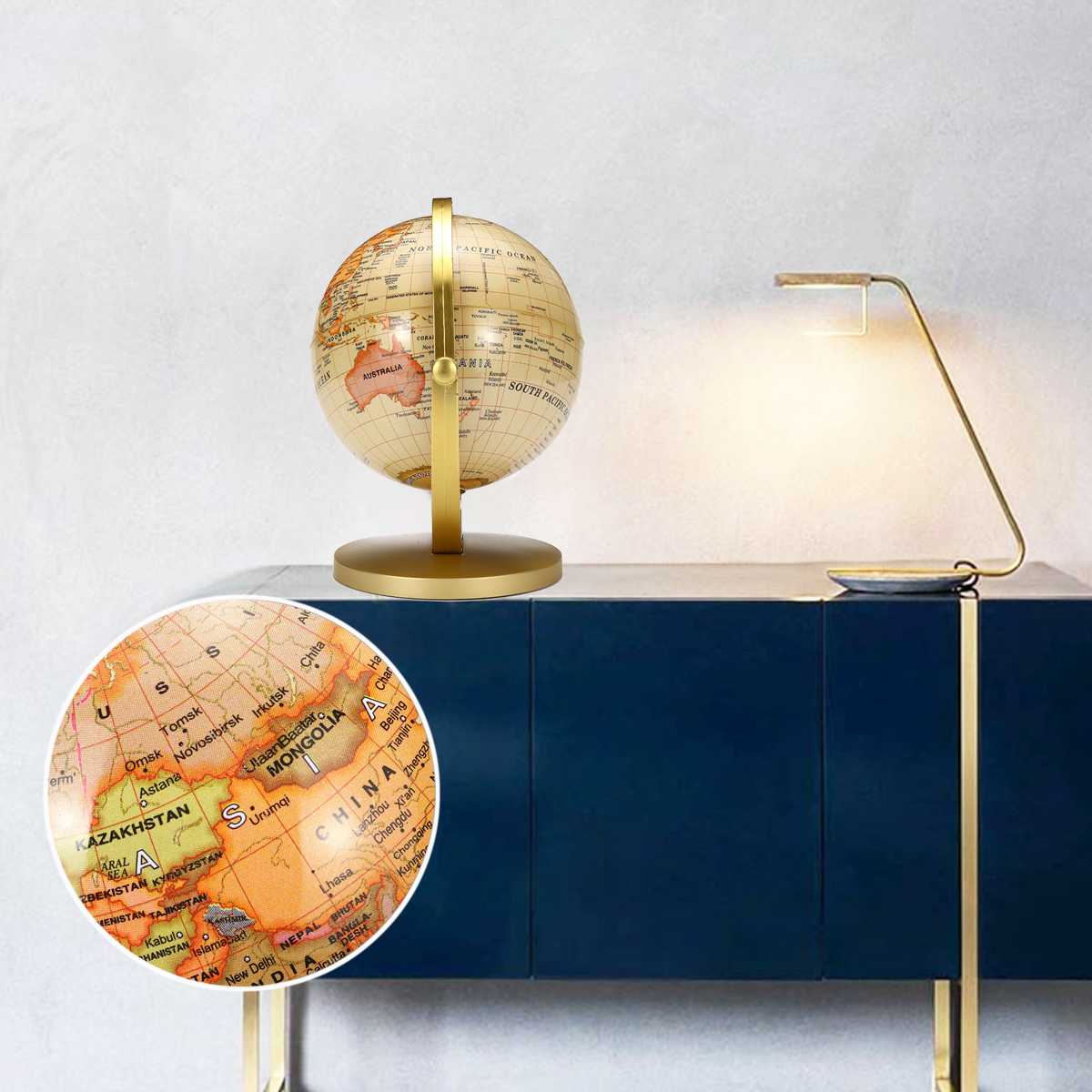 Globe Kaart Roterende Stand Wereld Aarde Globe Kaart School Geografie Educatief Kids Verkennen Home Decor