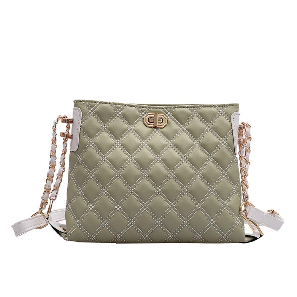 2020 borse a tracolla con motivo reticolare di nuovo Design elegante borsa a tracolla femminile in pelle Pu borsa a tracolla elegante da donna: green