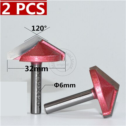 6mm * 120degree * 32mm, CNC Tungsten staal 3D V bit, CNC machine tool, PVC, MDF, Acryl, Carbide end mill, houtbewerking insert router bit