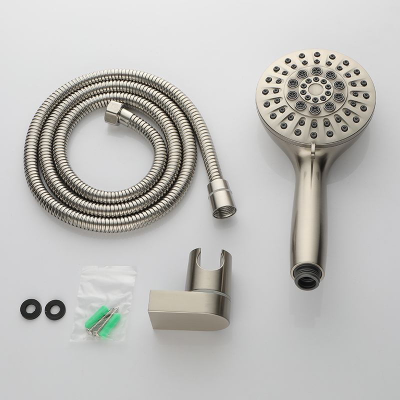 Douchekop Handdouche Hogedruk verstelbare spray Handdouchekoppen Geborsteld nikkel Wandgemonteerde doucheset 6-jets