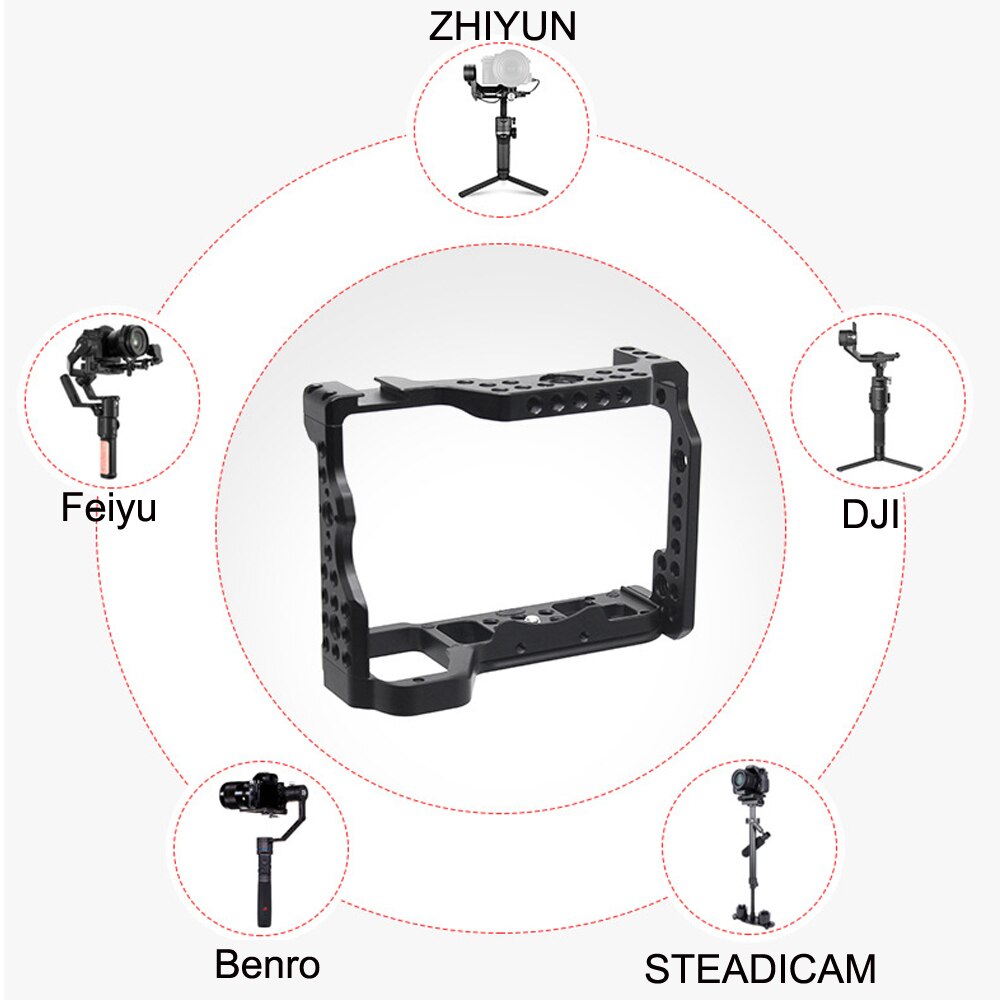 JINTU – Cage de caméra plate-forme avec chaussure froide, trou de vis 1/4 3/8 pouces, trou de localisation ARRI, accessoire de remplacement pour caméra Sony A9 A9II