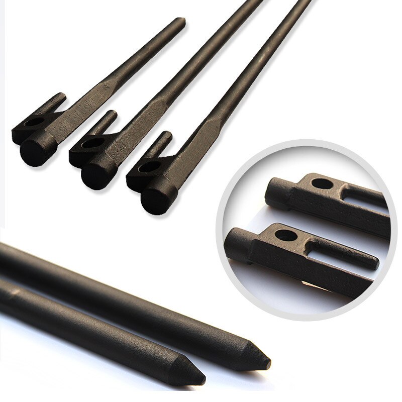 Forged Steel Burly Tent Solid Stakes Tent Peg Outdoor Canopy Camping Nails Heavy Duty Tent Pegs with Electroplated Coating