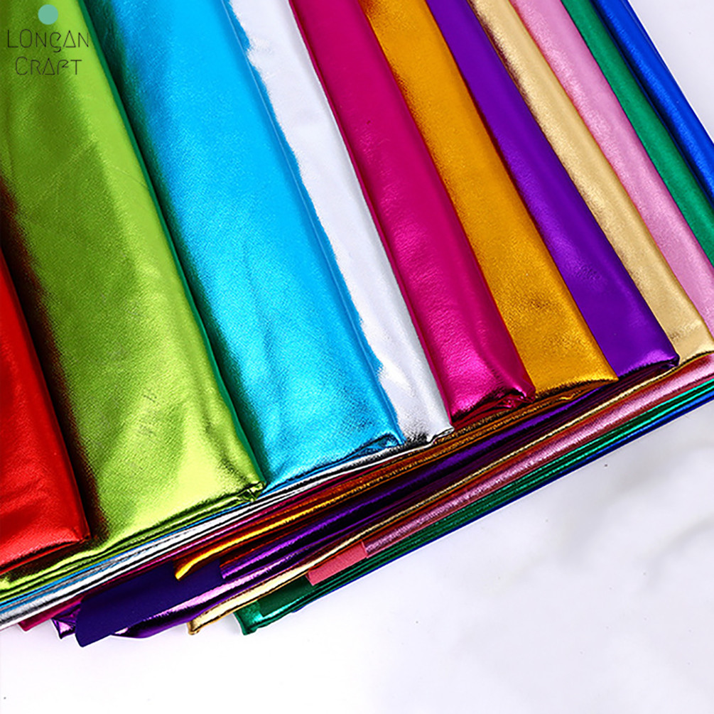 150cm*50cm stretch glänsande guld bronzing spandex tyg material pu läder tyg för diy scen cosplay kostym klänning