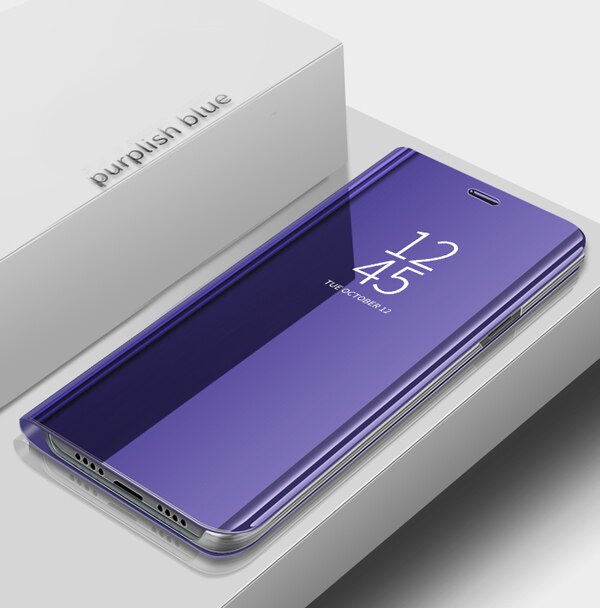Inteligentne etui z klapką do Samsung Galaxy Note 10 Plus uwaga 10 lite lustro skóra protector pokrywa dla Samsung Not10 Plus lite nie 10: Note 10 Plus / purple