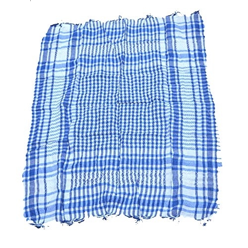 Pañuelo Palestino Azul-Blanco Een Cuadros 100X100Cm Algodón Árabe Palestina Fular Chal Accesorio