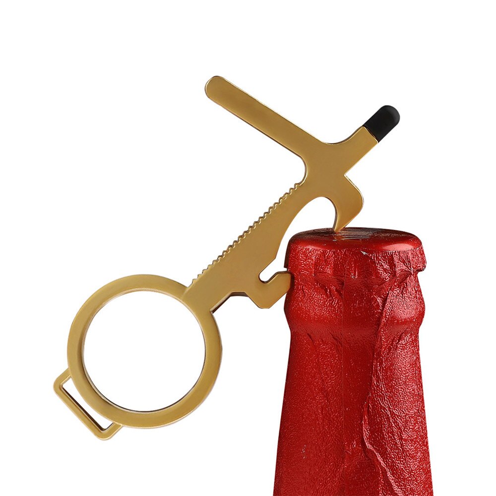 Touch Screen Buttons Edc Door Opener Hygiene Hand Antimicrobial Contactless Press Elevator Tool Portable Door Opener Keychain