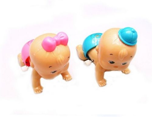 1Pcs Boy Girl Wind up Crawling Crawl Clockwork Toy Doll Kid Party For Baby