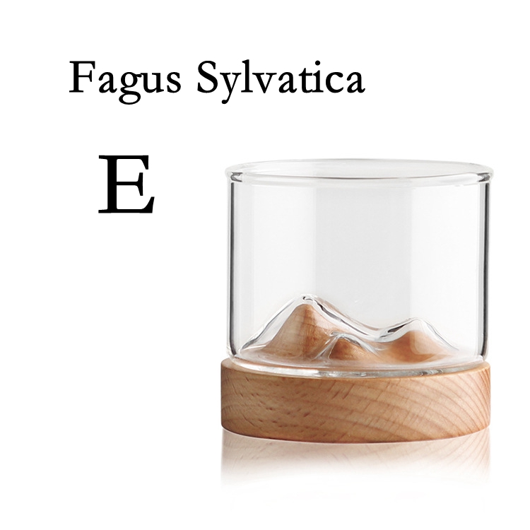 Vasos de whisky de vidrio Brandy Snifters vino Whiskey gafas Base de madera de nogal tazas para Barra de licor XO Chivas copa de vidrio decoración del hogar: E