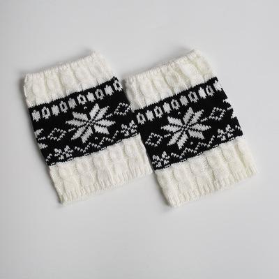 Gebreide Laarzen Wollen Voet Cover Herfst En Winter Kleur Bijpassende Kerst Sneeuwvlok Sokken Beenwarmers 3 Paar/partij: 2