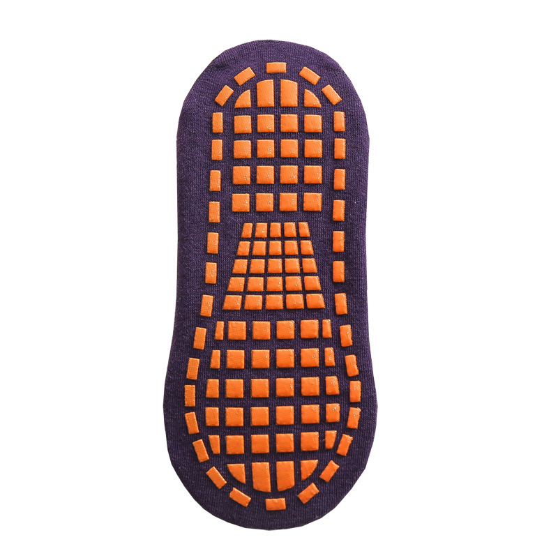 Calcetines antideslizantes con trampolín para mujer, medias antideslizantes con pinzas adhesivas para Pilates, Ballet, Barre y Yoga: S / Morado