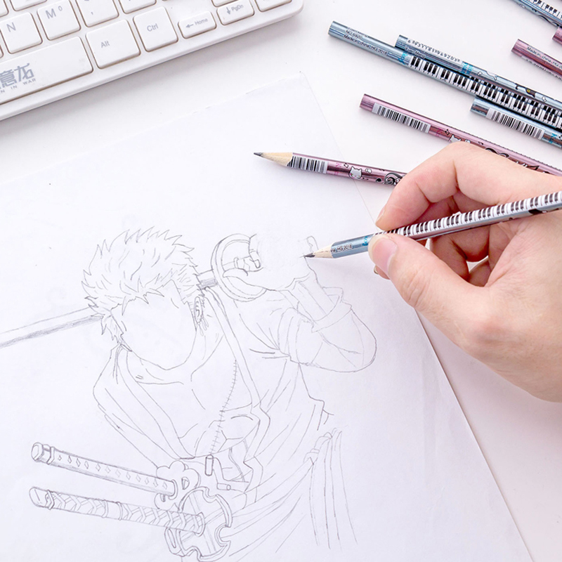 12pcs/Set Cute Cat 2B Pencil Standard Wooden Pencil Student Stationery Writing Drawing Pencils School Office Supply