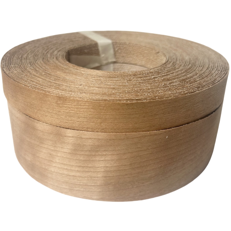 Cinta de chapa de madera natural prepegada, tiras de madera de bandas de borde de nogal/abétula, bordes de chapa de hierro con parte trasera adhesiva termofusible: 9 mm / Blanco mate