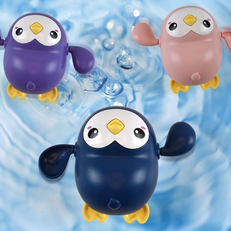 Baby Bath Toys Cartoon Animal Penguin Infant Kids Water Toy Cute Swim Turtle Frog Wind Up Chain Clockwork Toys