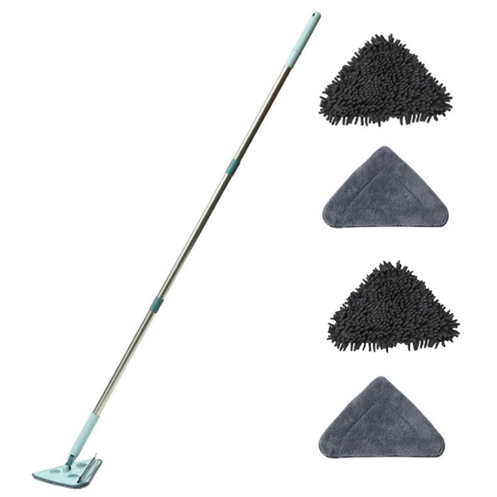 Venster Auto Verstelbare Cleaning Mop Met Vervanging Doek Multifunctionele Driehoek Mop Lazy Dust Mop Huishoudelijke Afstoffen Mop