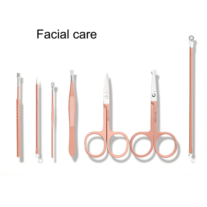 Cortauñas para manicura , tijeras de Juego de Cuidado de Uñas, pinzas, cuchara para orejas, Kit de belleza para uñas artísticas, 7/10/15/18 Uds.