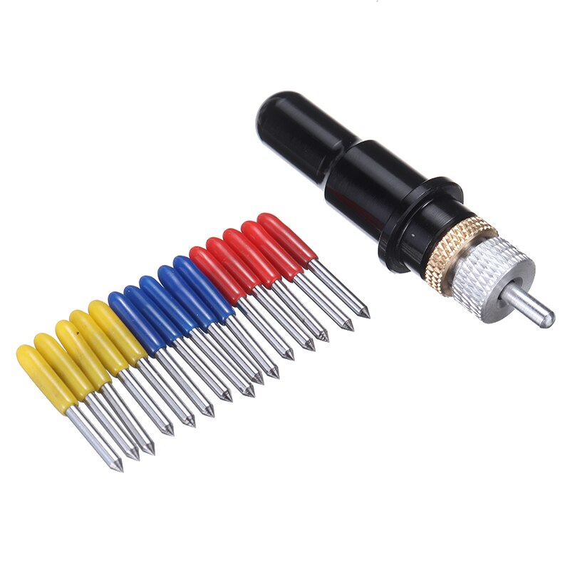 Cuchillas de 30/45/60 grados + soporte de cuchilla de acero de tungsteno para cortador de vinilo Roland, 15 Uds.