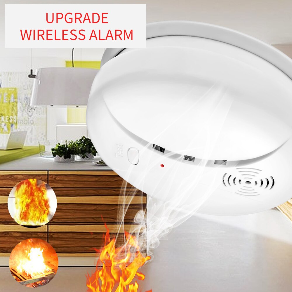 High sensitivity Wireless Photoelectric Smoke Detector High Sensitive Stable Fire Alarm Sensor Monitor for Home Security