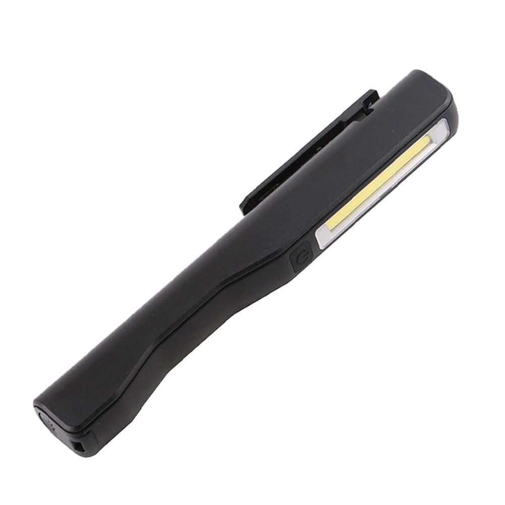 50% SALES!Portable Pen Shape COB LED Flashlight USB Rechargeable Magnetic Work Light Lamp: black
