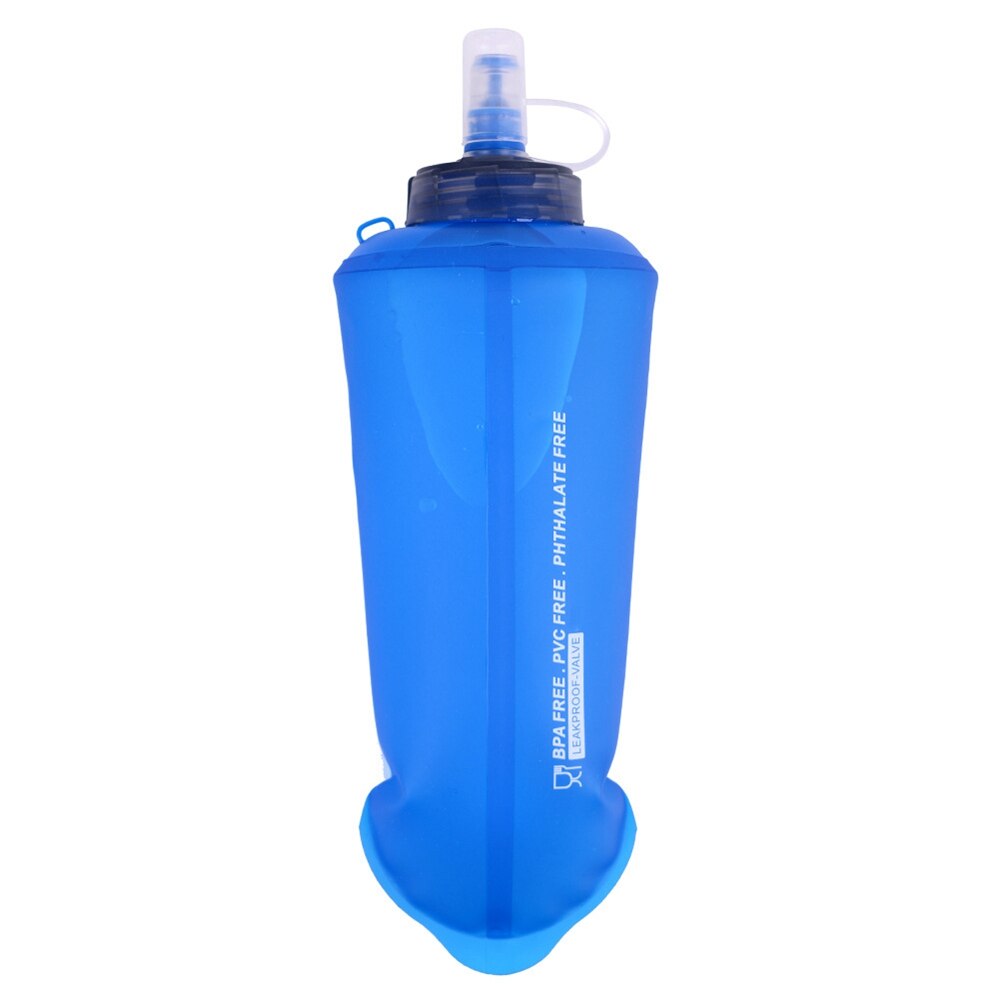 Frasco blando de agua plegable de TPU, botella de agua para correr, Maratón, senderismo, escalada y ciclismo, 500Ml