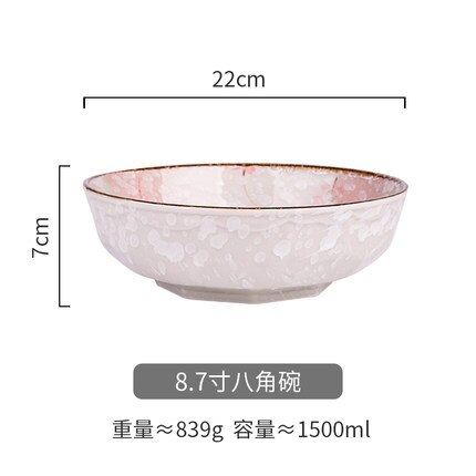 Kirsebærblomster i japansk stil håndmalet service fad tallerken ramen skål salat tallerken køkkenudstyr: C