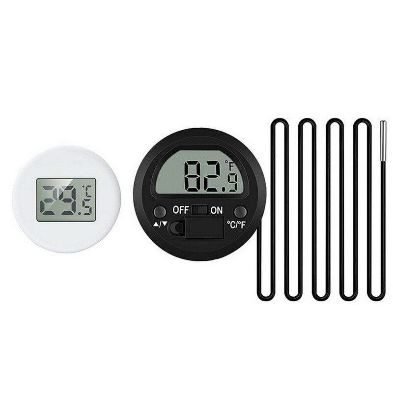 Kæledyrstermometer, rundt hygrometer, lcd-display, temperaturfugtighedsmonitor