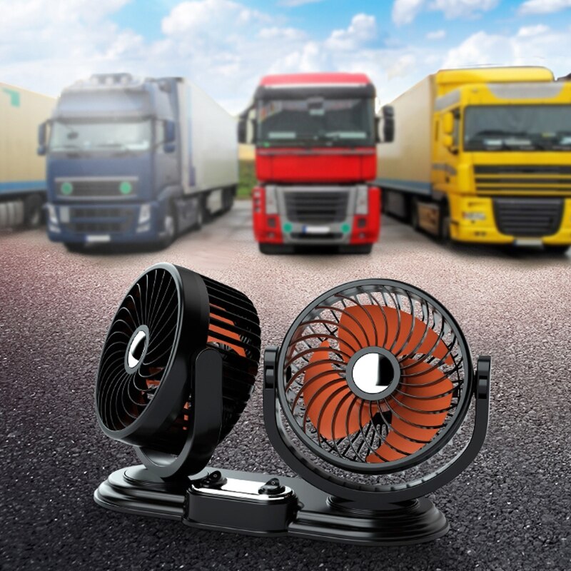 2022 5V 12V 24V Mini Dual Head Car USB Fan Low Noise For Air Vent Mounted Cooling Fan