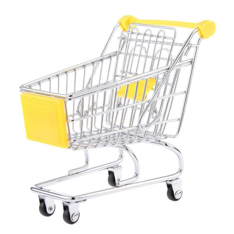 Leuke Mini Winkelwagen Supermarkt Handcart Opslag Kinderen Speelgoed Kantoor Home Decor Prachtig Speelgoed Voor Kinderen