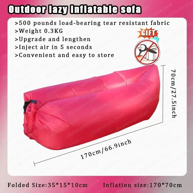 sofá inflable al aire libre Camping Festival de Música Cama inflable para adultos Cojín de aire Cojín de aire Sofá portátil: YELLOW