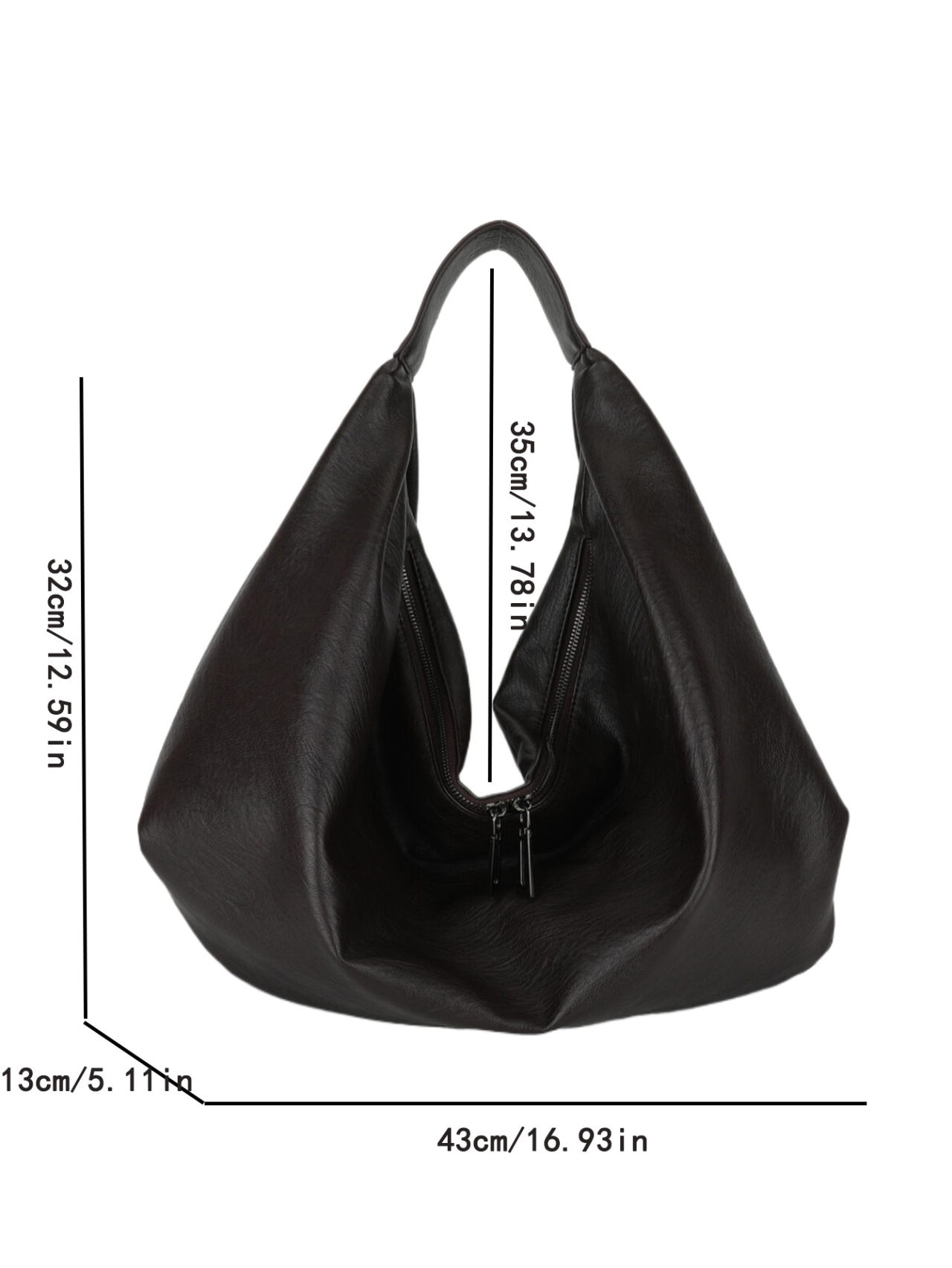 Große schwarze Umhängetaschen für Damen, große Landstreicher-Käufer-Tasche, einfarbig, hochwertiges weiches Leder, Umhängetasche, Damen-Reise-Einkaufstasche