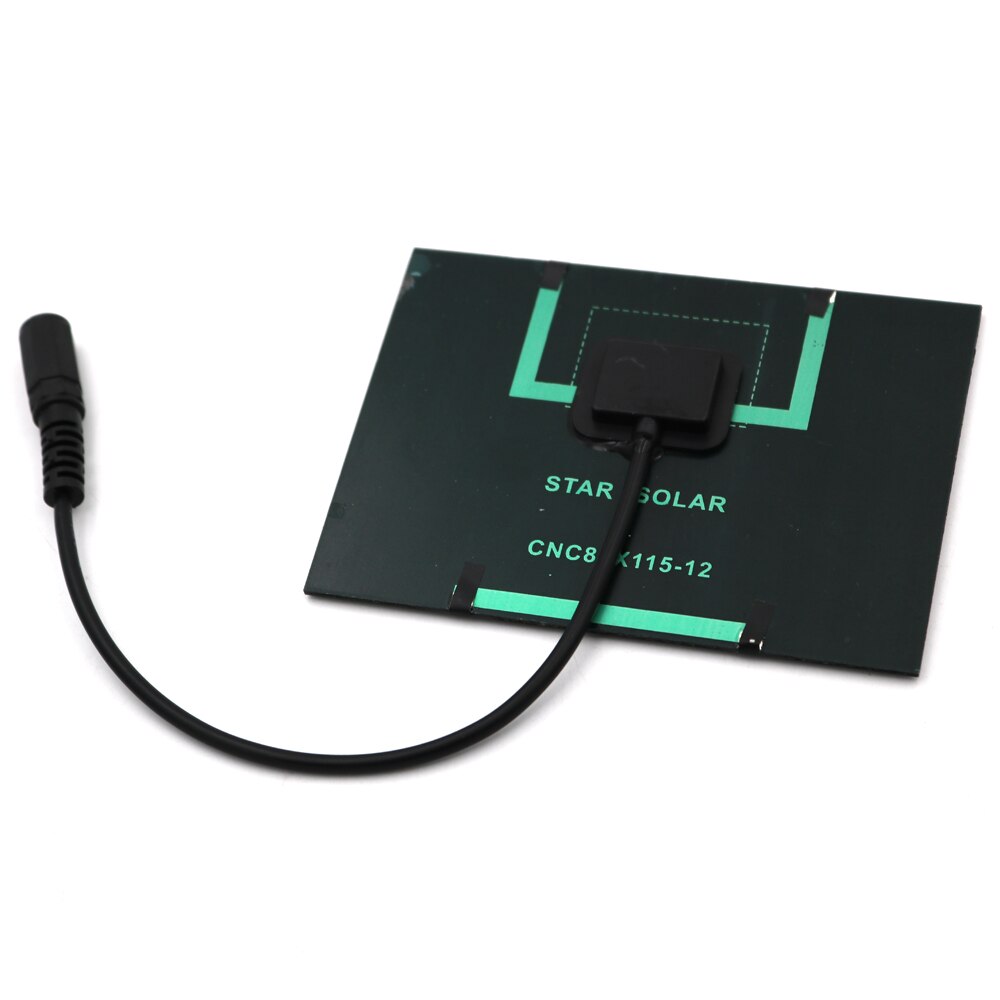 1.5/2/3/4.2/5/7w 12v solcellepanelkontakt  dc 5.5*2.1 plugg gjennomsiktig polycellemodul 9.6v 11.1v 26650 18650 3.2v 3.7v batteri