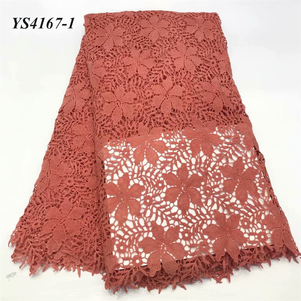 Style de africain si belle couleur jaune guipure robe de soirée dentelle 5 yards utilisation pour robe de mariée: 1