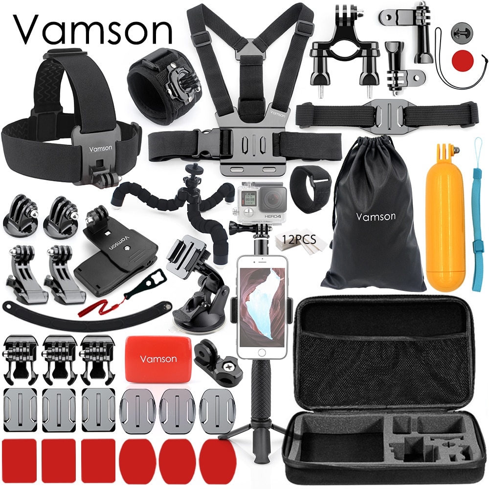 Vamson Voor Gopro Hero7 6 5 4 8 Accessoires Kit Hoofd Borstband Box Adapter Mount Voor Xiaomi Yi Voor sjcam Voor Eken Camera VS149E