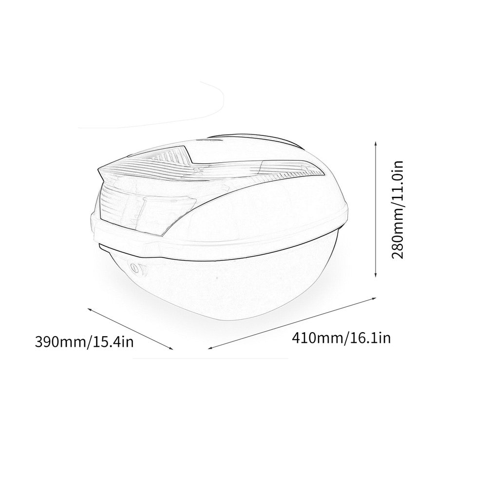 Large Capacity Tail Box Electric Scooter Trunk Motorcycle Top Hard Case Helmet Storage Case Luggage Case With Reflective Lamp