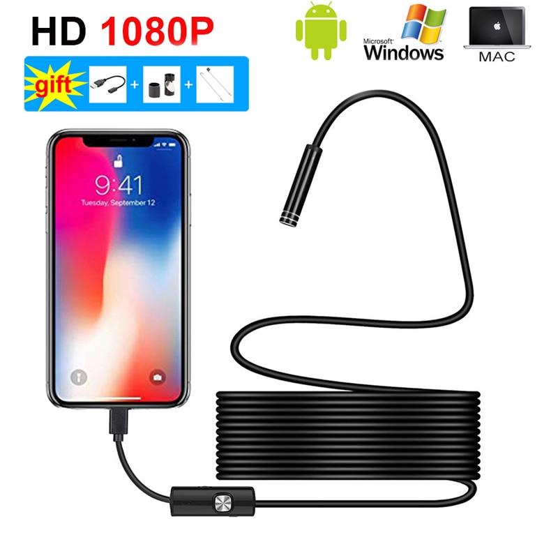 1080P HD Mini Android Camera Endoscope IP67 1920*1080 1m 2m 5m Micro USB Inspection Video Camera Snake Borescope Tube