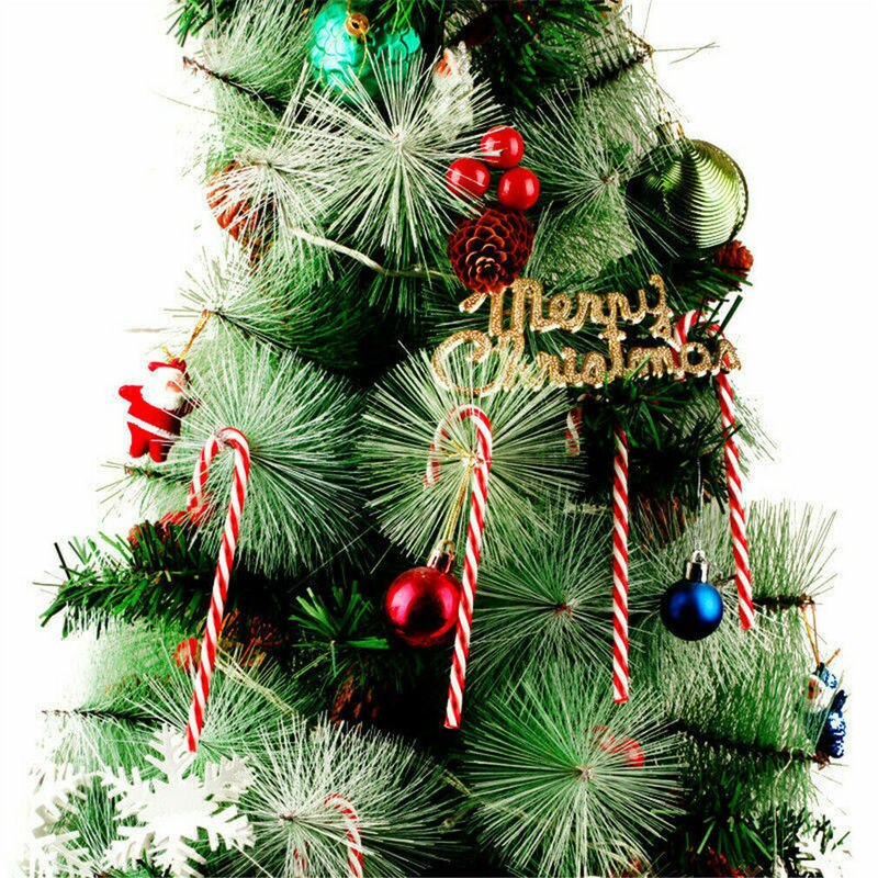 10PCS Year Christmas Christmas Acrylic Candy Canes Sweet Xmas Tree Hanging Ornaments-RO
