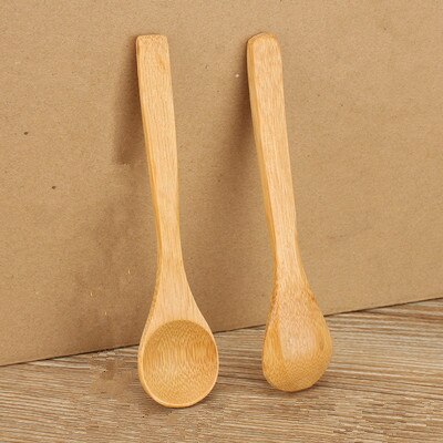 50 stk træ bambus skeer honning ske baby skeer mini skeer: 15cm bambus runde