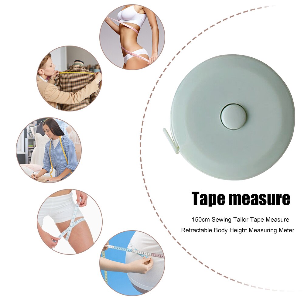150cm/60inch Tape Measures Double-sided Retractable Body Height Measuring Meter for Waist Circumference Sewing Tailor