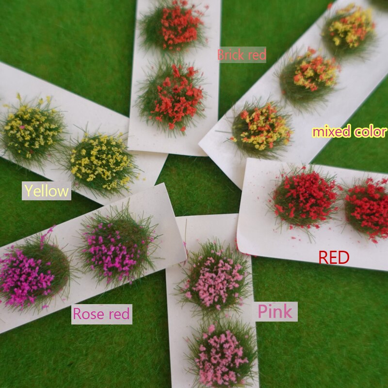 1einstellen Miniatur Garten Dekor Statische Landschaft Modell Landschaft Wargame Gras Büschel DIY Gebäude Layout Sand Tabelle Blume Cluster