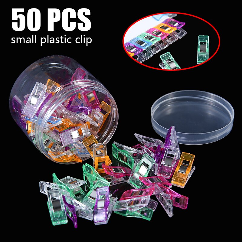 Clip de plástico para costura artesanal, accesorio de tela para el hogar y la Oficina, 50 piezas, 2,7x1cm